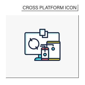 Files syncing color icon Stockillustratie