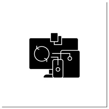 Files syncing glyph icon Ilustración de archivo
