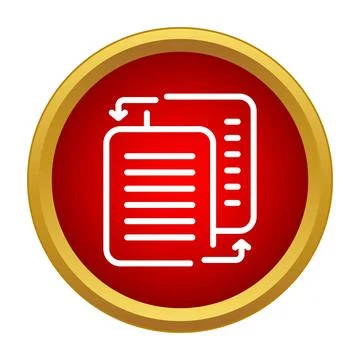Files transferring data between documents synchronization icon Stock Illustration
