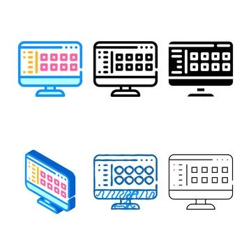 Files types of operating system color icon vector Stock Illustration