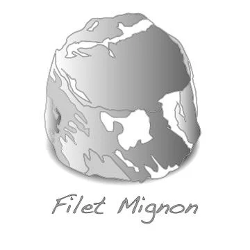 Filet mignon, ready for cooking, vector Stock Illustration