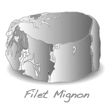 Filet mignon, ready for cooking, vector Stock Illustration