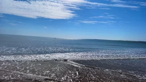 Filey Bay Beach Waves Stockbeeldmateriaal 244718900