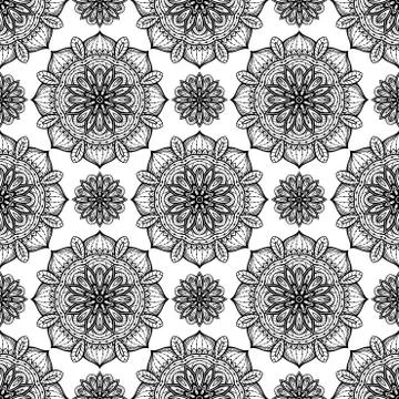 Filigree black and white pattern. Stock Illustration