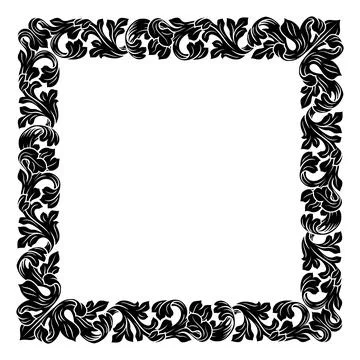 Filigree Crest Heraldry Frame Border Medieval Art Illustrazione stock