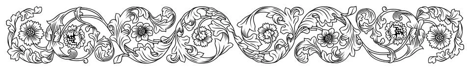 Filigree Crest Medieval Border Pattern Frame Art Stock Illustration