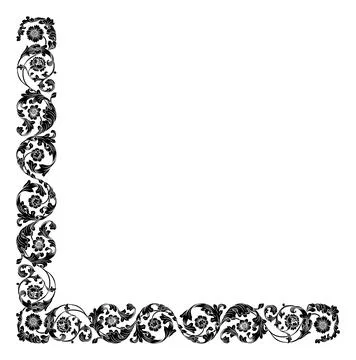 Filigree Crest Medieval Border Pattern Frame Art Stock Illustration