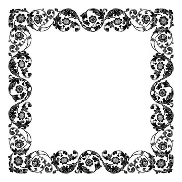 Filigree Crest Medieval Border Pattern Frame Art Stockillustratie