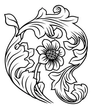 Filigree Crest Medieval Pattern Ornament Drawing Stockillustratie