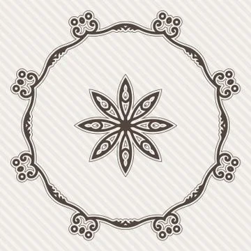 Filigree Flower Henna Pattern Stock Illustration