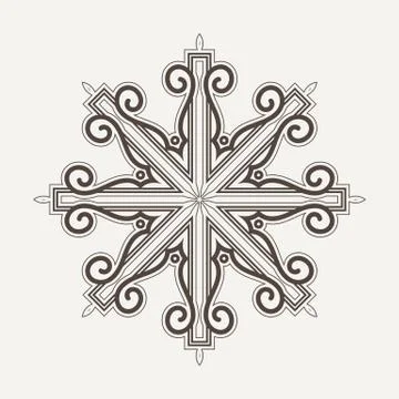 Filigree Flower Henna Pattern Stock Illustration