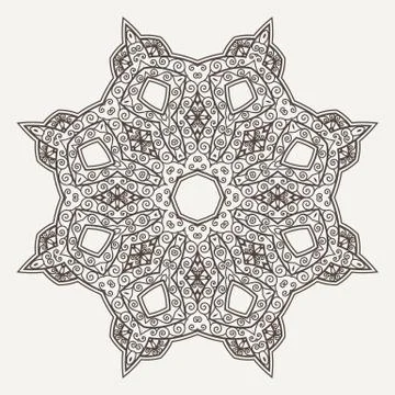 Filigree Flower Henna Pattern Stock Illustration