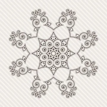 Filigree Flower Henna Pattern Stock Illustration