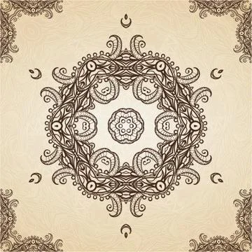Filigree Henna Pattern Illustrazione stock