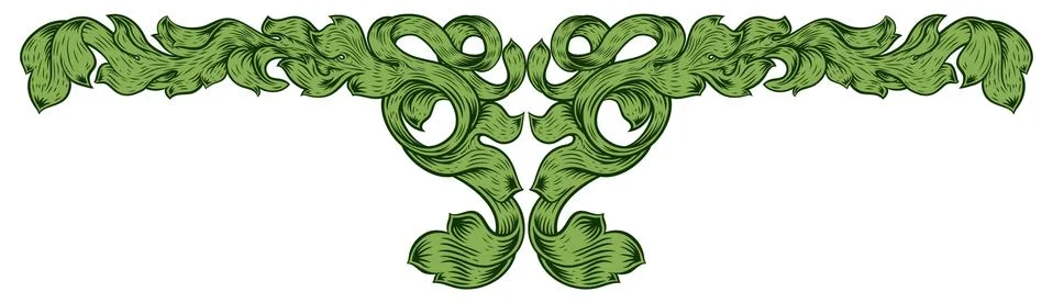 Filigree Leaf Pattern Floral Scroll Pattern Stockillustratie