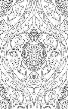 Filigree pattern with damask. Stock Illustration
