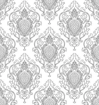 Filigree pattern with damask. Stock Illustration
