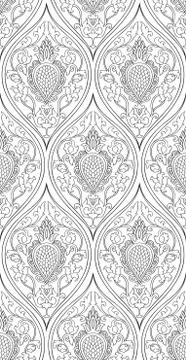 Filigree pattern with damask. Stock Illustration