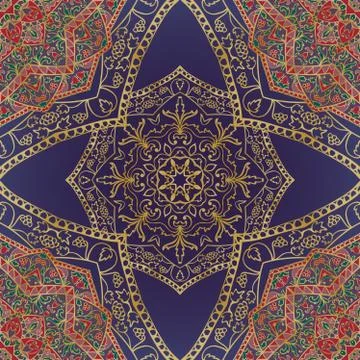 Filigree pattern of mandalas. Stock Illustration