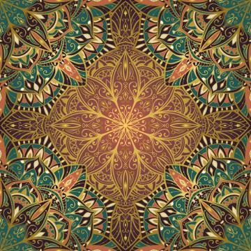 Filigree pattern of mandalas. Stock Illustration