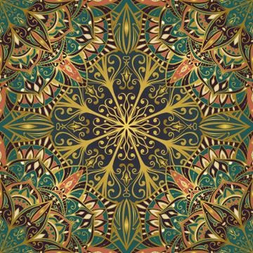 Filigree pattern of mandalas. Stock Illustration