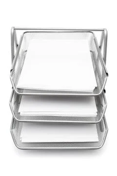 Filing Baskets Isolated on a White Background Фото