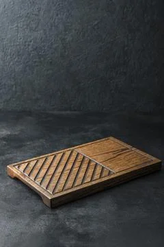 A filing board on a black concrete table is a copy space Stock Photos