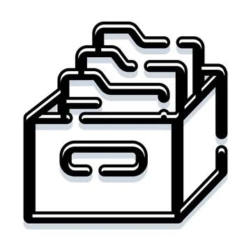 Filing box with folders organizing important business documents Illustrazione stock