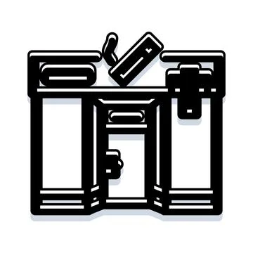 Filing cabinet and folder icon for organization Illustrazione stock