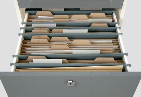 Filing Cabinet Drawer Open Generic Illustrazione stock