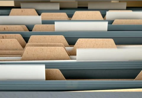 Filing Cabinet Drawer Open Generic Stock Illustration