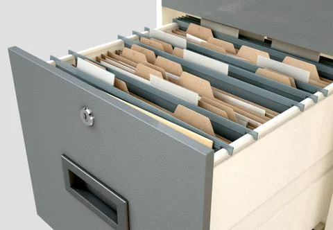 Filing Cabinet Drawer Open Generic 스톡 일러스트