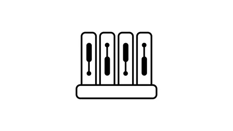 Filing cabinet with four labeled drawers animation isolated on white background Stock Footage 340491553