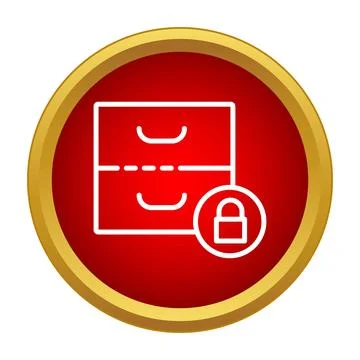 Filing cabinet icon representing data security and privacy Illustrazione stock