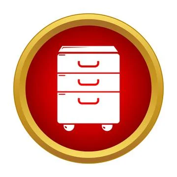 Filing cabinet icon representing document storage organization Stock Illustration