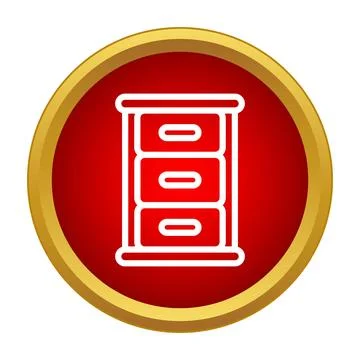 Filing cabinet icon representing document storage and organization Stock Illustration