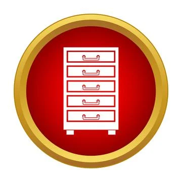 Filing cabinet icon representing document storage and organization Stock Illustration