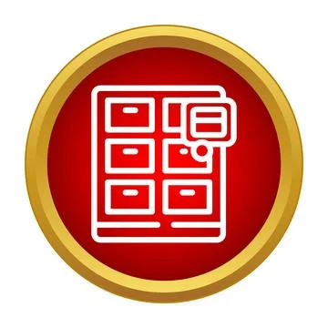 Filing cabinet icon showing document storage organization Stock Illustration