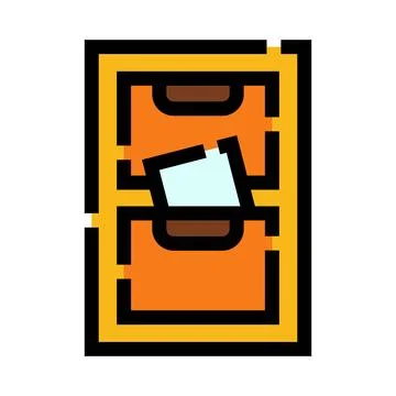 Filing cabinet icon showing document organization concept Stock Illustration