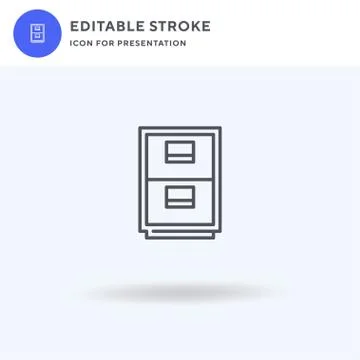 Filing Cabinet icon vector, filled flat sign, solid pictogram isolated on white Illustrazione stock