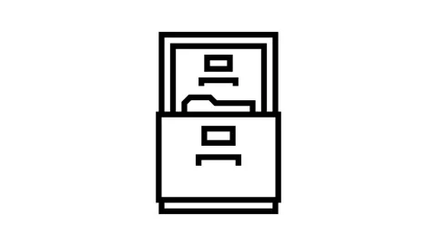 Filing cabinet line icon animation Vídeos de archivo 224229621