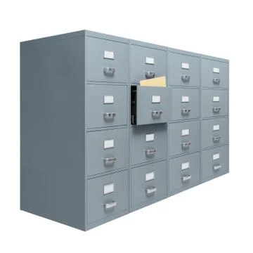 Filing cabinet with open drawer Фото