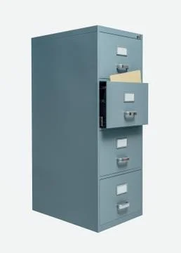 Filing cabinet with open drawer Фото