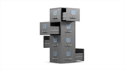 Filing cabinet on white background. Isolated 3D render Stock Footage 87710044