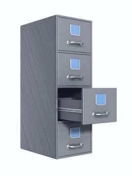 Filing cabinet on white background. Isolated 3D illustration Stock Illustration