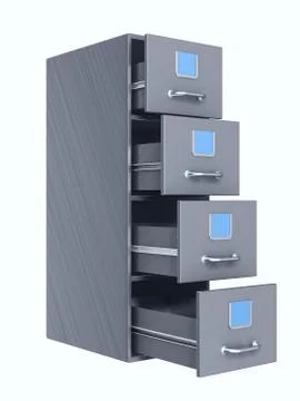 Filing cabinet on white background. Isolated 3D illustration イラスト素材