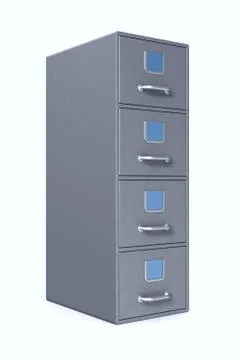 Filing cabinet on white background. Isolated 3D illustration Illustrazione stock