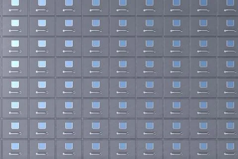 Filing cabinet on white background. Isolated 3D illustration Ilustração Stock
