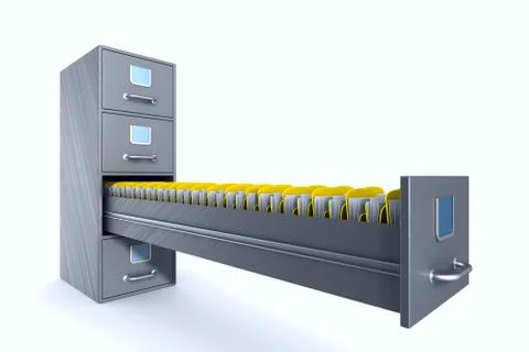 Filing cabinet on white background. Isolated 3D illustration Illustrazione stock