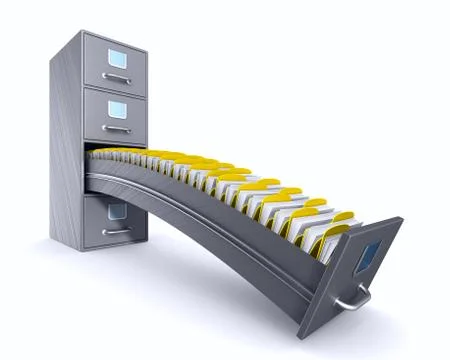 Filing cabinet on white background. Isolated 3D illustration イラスト素材